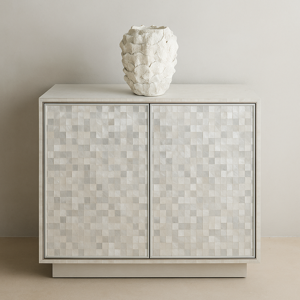 Snow Strata Ceramic Vase