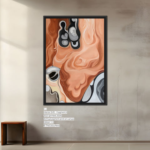 Interior Drift Fragment II limited edition framed canvas print 50x70cm with black floating frame