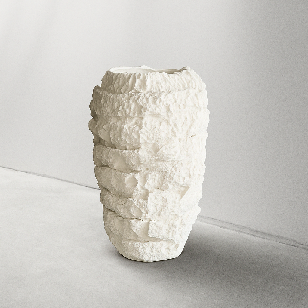 Snow Strata Ceramic Vase