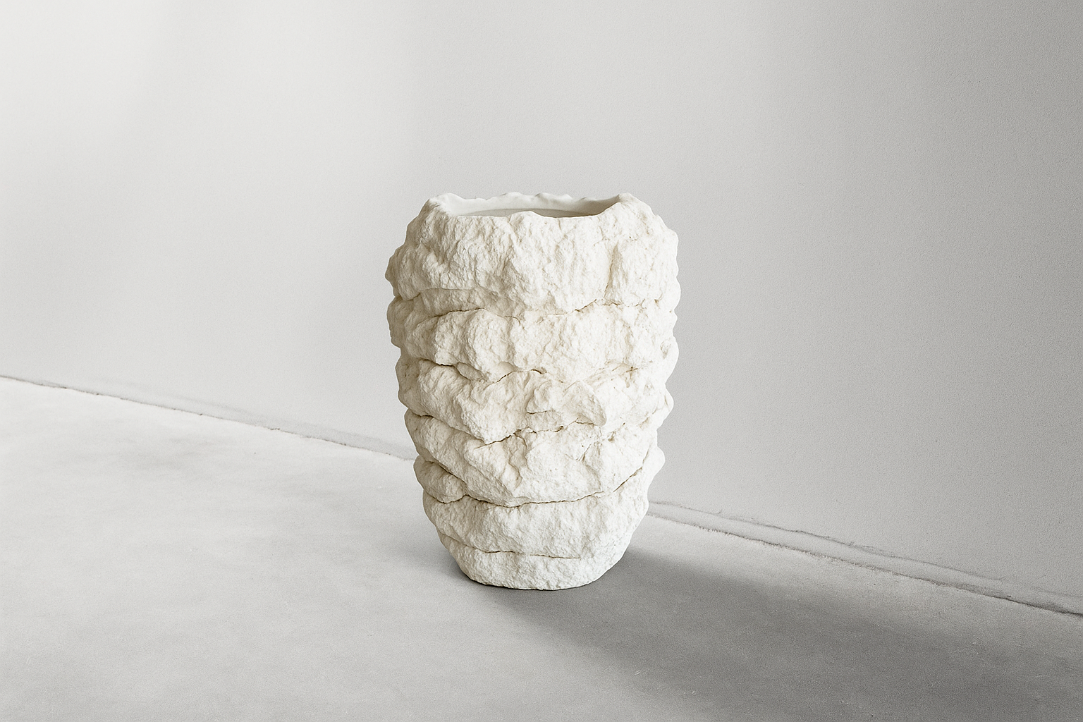 Snow Strata Ceramic Vase