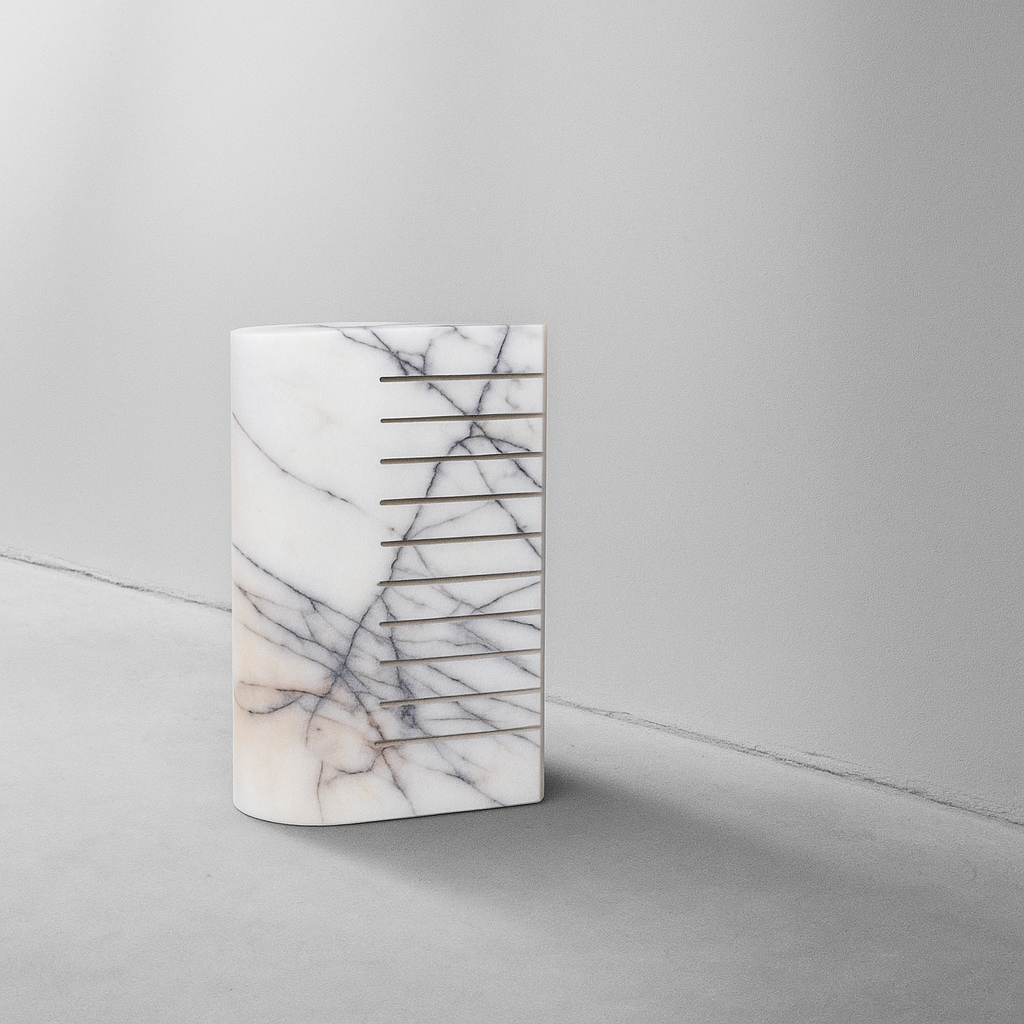 Black And White Marble Flat Vase