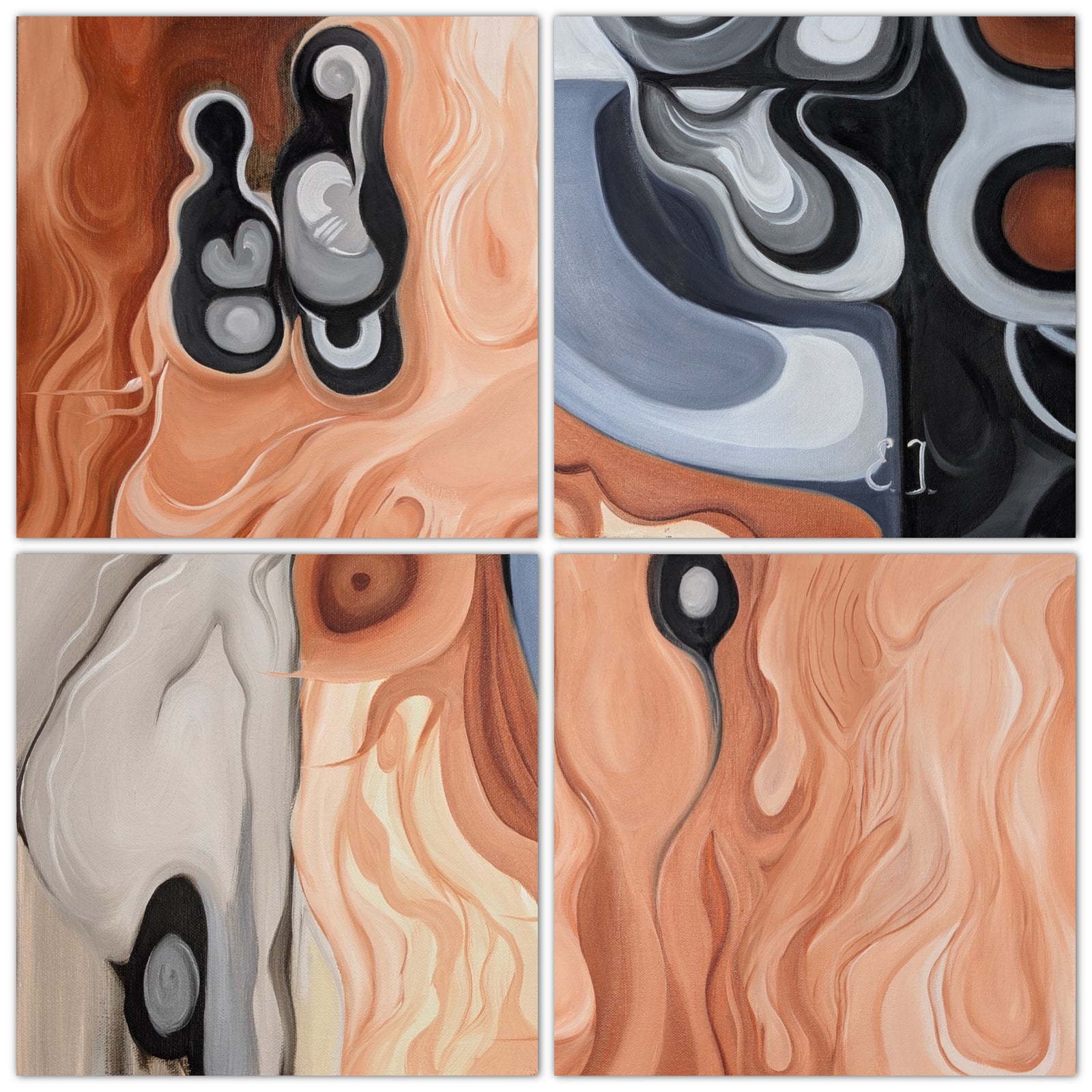 Interior Drift original abstract oil painting displayed in contemporary art studio interior
